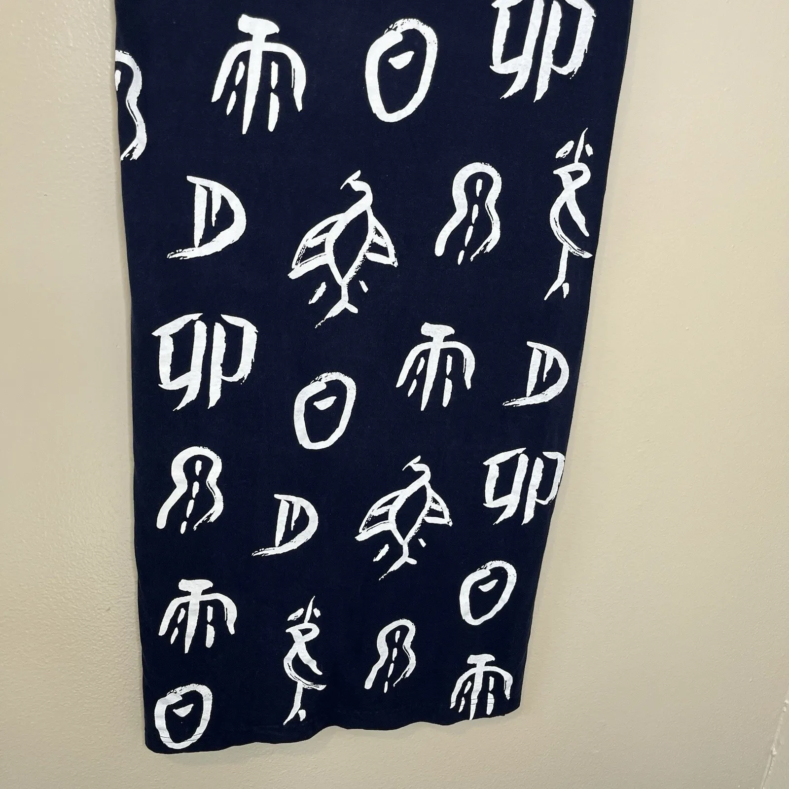 Cotton Fields M. Mac Art To Wear Lagenlook Maxi Dress Abstract Teacher Vintage Blue Size M - Image 6