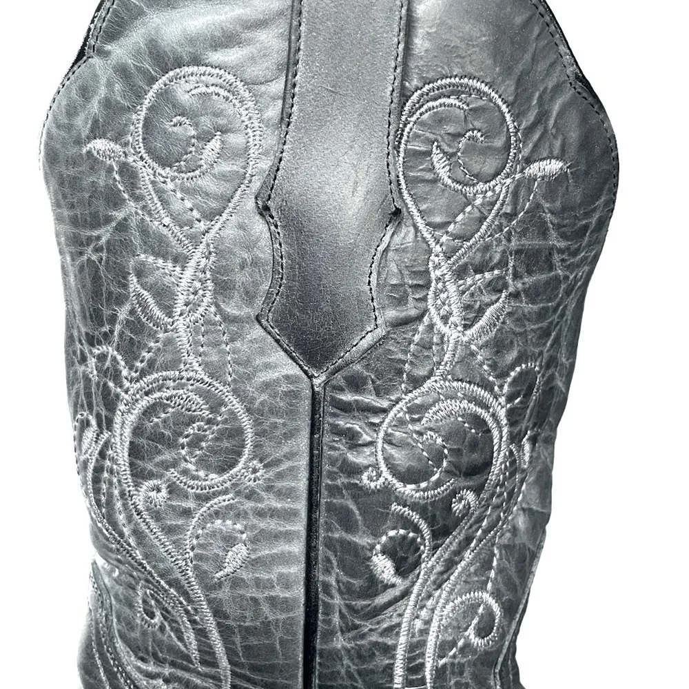 Sterling River 6.5 Gray Leather Cowgirl Western Boots Embroidered Mexico SRC 516 - Image 7