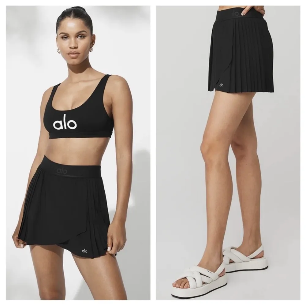 Alo Yoga Aces Tennis Pleated Skirt in Black, Size XS, NWT - Image 9