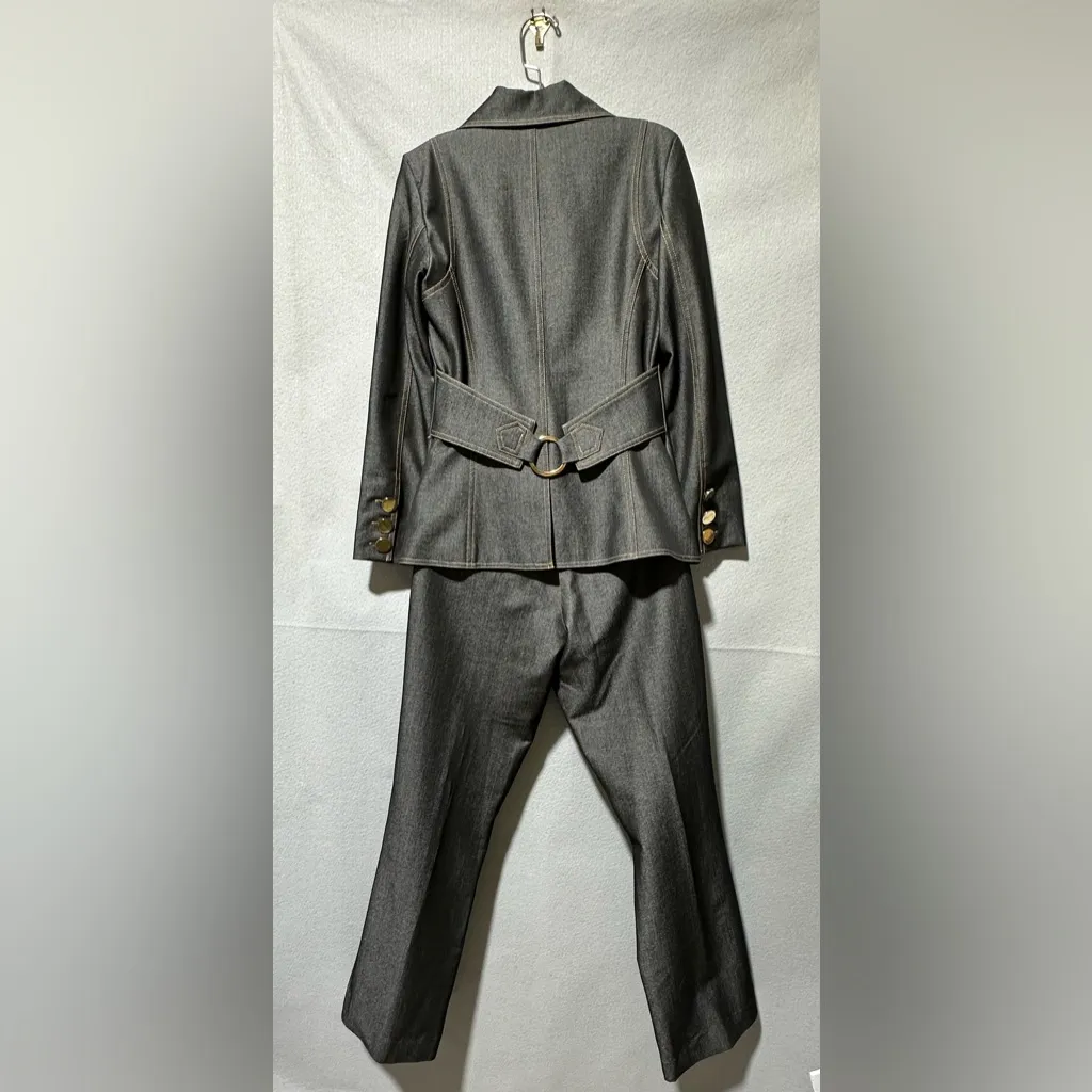 Cache Contour 2 piece Blazer and pants set gold accents Blazer Small Trousers 6 - Image 2