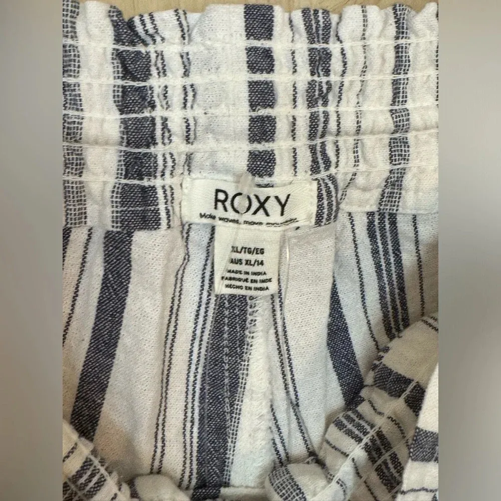 Roxy Size XL Women's Yarn Dye Pant Mood Indigo Oceanside 211 Stripes NWT - Image 6