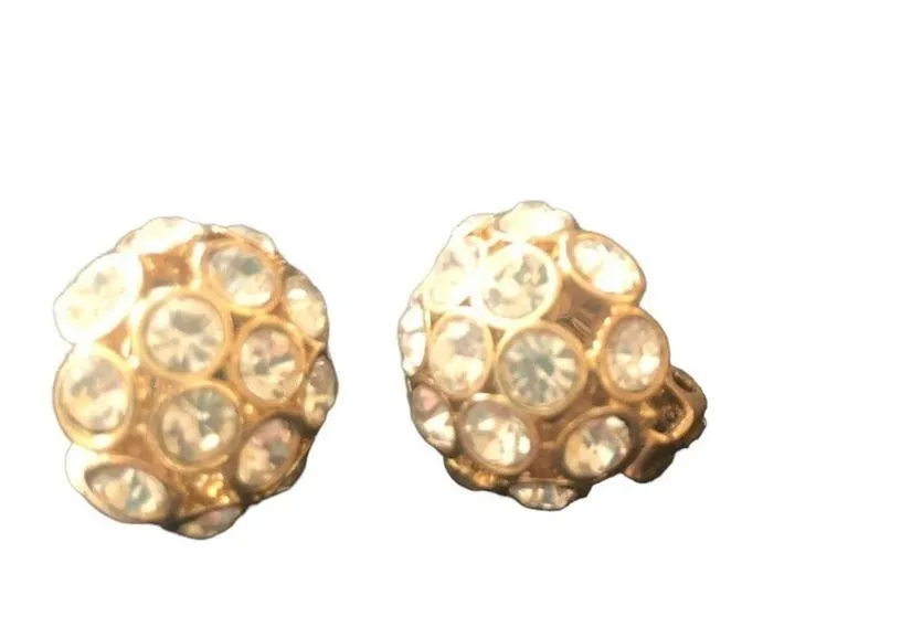Vintage 4 Pair Clip On Earrings/Screw On Faux Pearl CZ Rhinestone Summer Fashion - Image 5