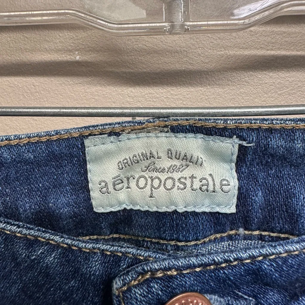 Aeropostale Women's Blue Bayla Skinny Jeans 9/10r Low Rise Stretch Denim - Image 3