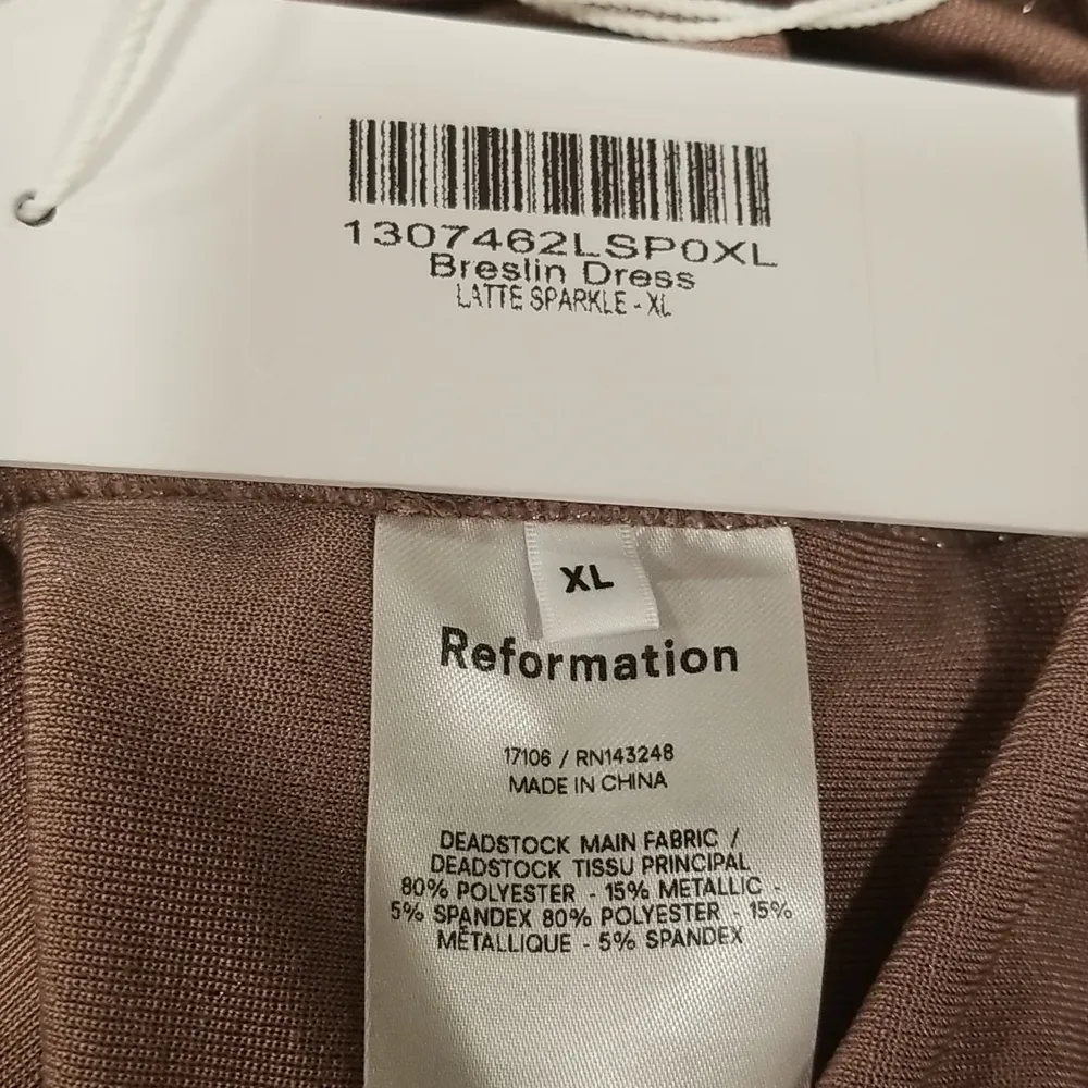 💕REFORMATION💕 Breslin Dress ~ Latte Sparkle XL NWT - Image 16