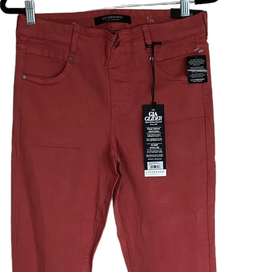 NWT Liverpool X Nordstrom Gia Glider Skinny Jean IN COLOR TERRA ROUGE - Image 5