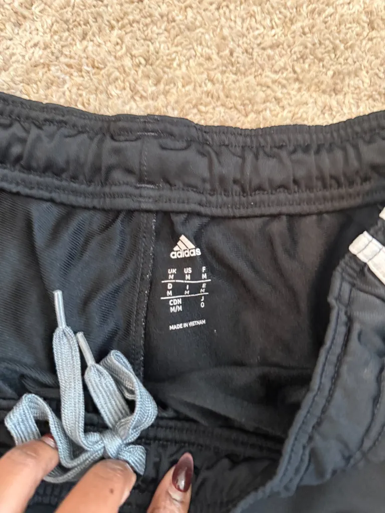 Adidas Black Track Pants with White Stripes - Image 4
