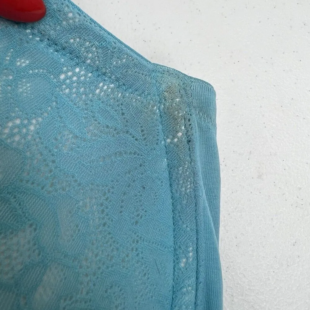 Cacique 44G Bra Boost Plunge Lined Padded Teal Lace Blend Underwired Women’s - Image 4