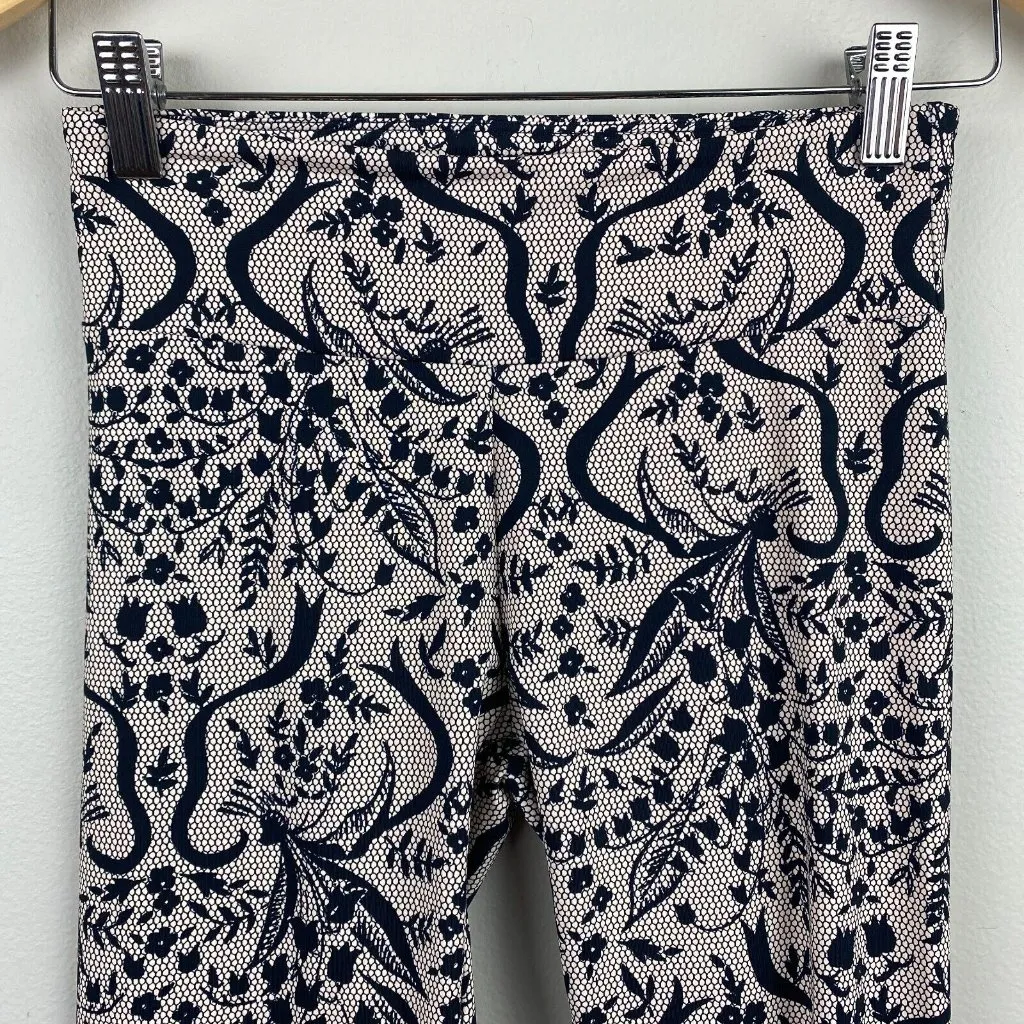 Peony & Me Leggings XS Beige Black Floral Illusion Lace Stretch‎ Yoga Active Gym - Image 3