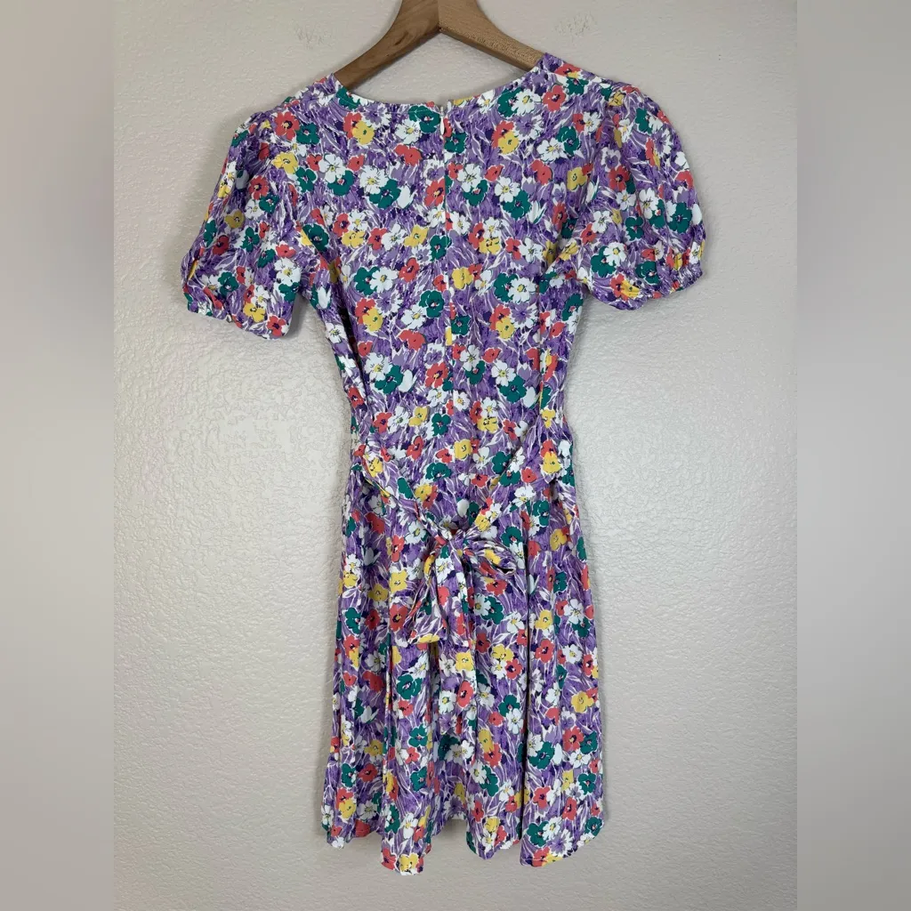 Faithful The Brand Marie Louise Mini Dress in Nefeli Floral Purple US 2 AUS 6 - Image 10