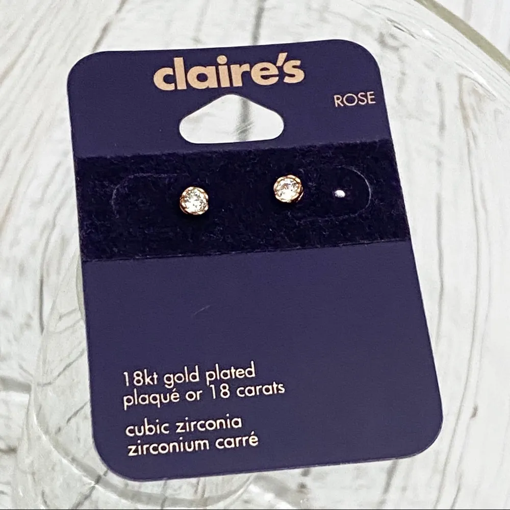 Claire’s Rose Gold 18Kt Gold Plated Small Earrings - Image 6
