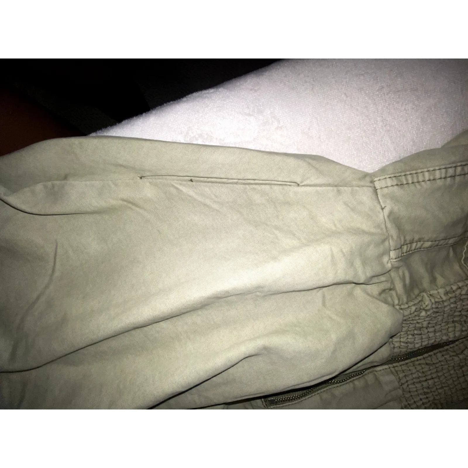 Womens NWT Miou Muse Washed Olive Flare Dress Size Small Green - Image 5