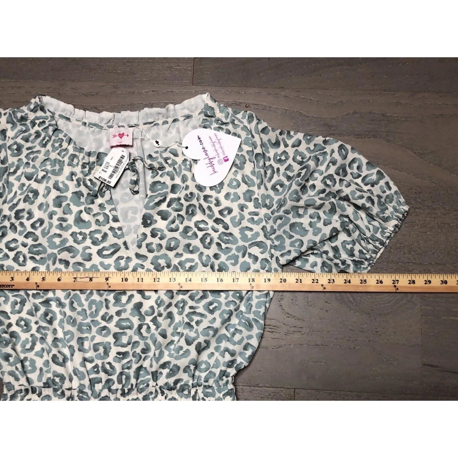 NWT South Moon Under Buddy Love Dress Sz L Blue Leopard Print Coquette Soft Girl - Image 5