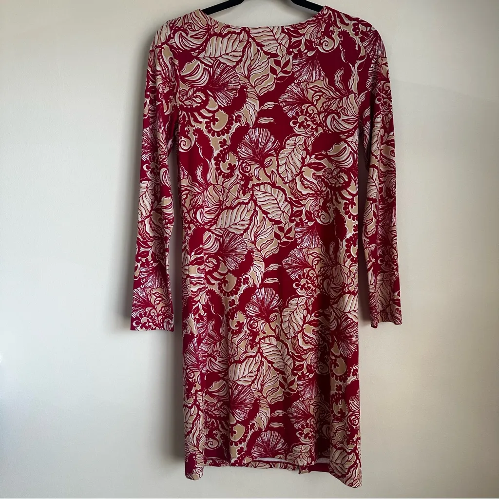 Lilly Pulitzer Maddox Straight Dress Women’s size Small Island Vibes Poinsettia - Image 9