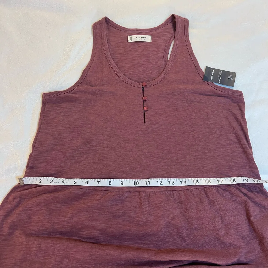 Lucky Brand Purple Mauve Smock Dress, Racerback, Maxi, Size Large - Image 8