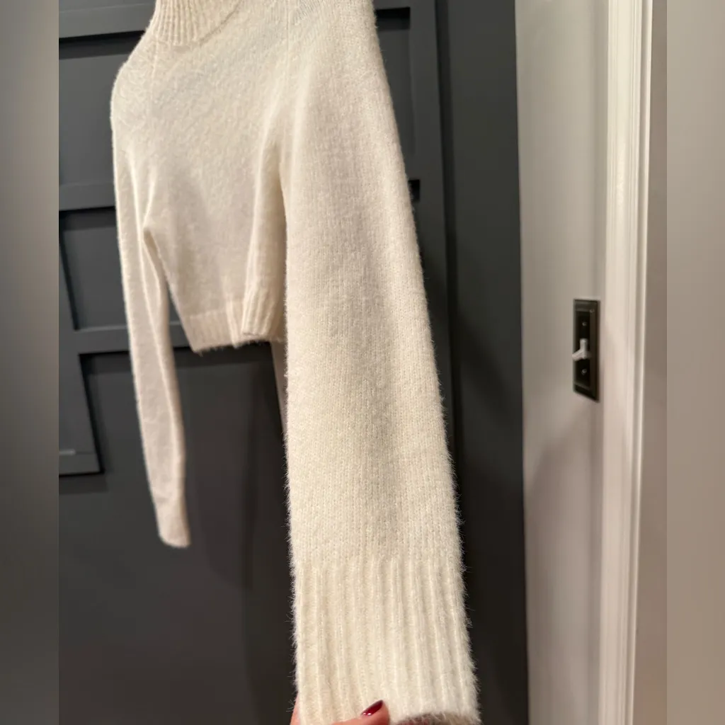 URBAN OUTFITTERS UO Cleo Mock Neck Sweater. Size Small. Color is Pearl. - Image 7