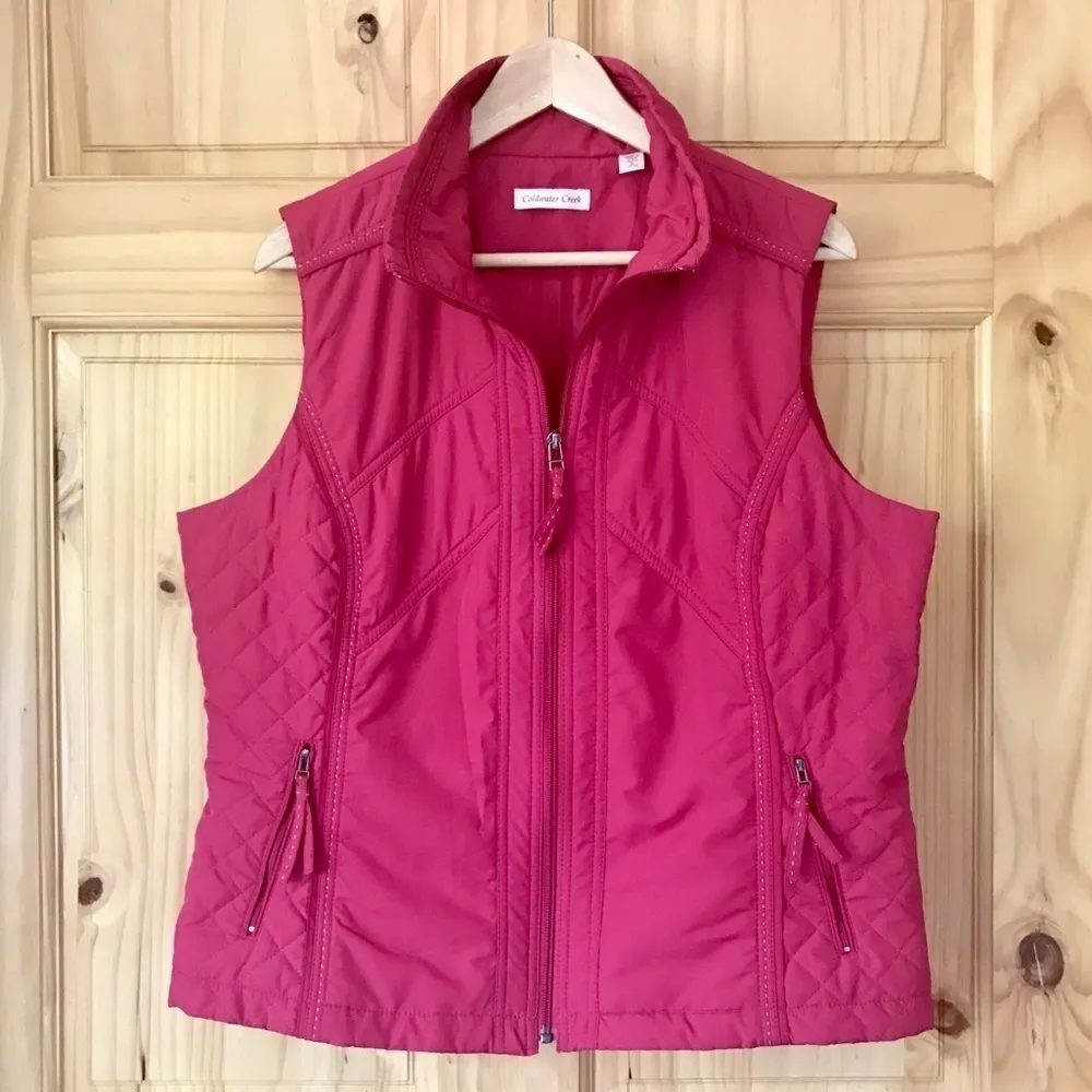 COLDWATER Creek quilted vest size L (14/16) - Image 2