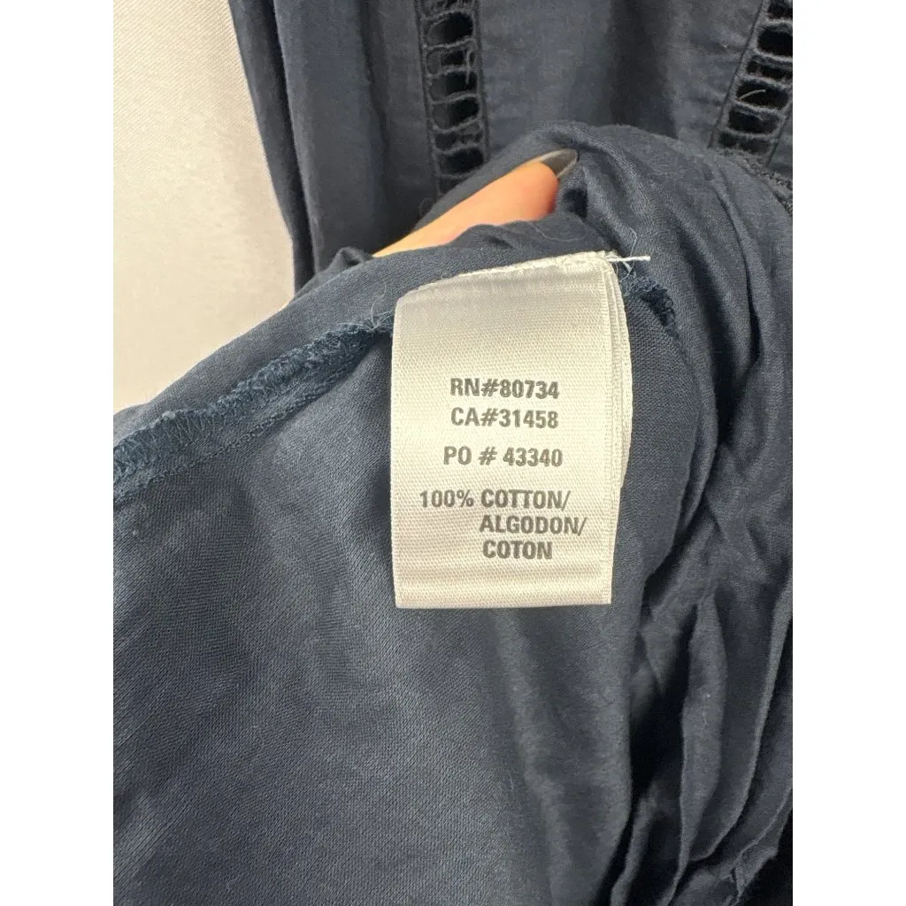 Women’s Vintage To The Max Size 8 Dark Grey Tank Sundress with Stitched Flower D Gray - Image 5