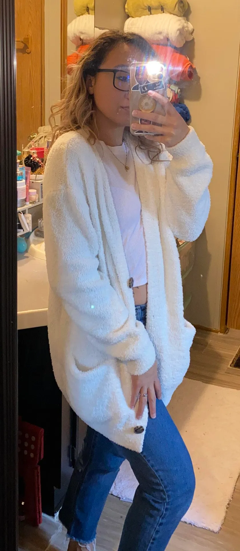 Almost Famous Fuzzy White Cardigan  - Image 2