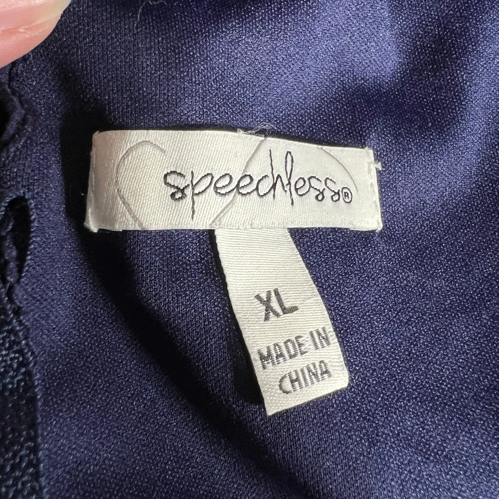 Speechless Womens Jumpsuit Sleeveless V Neck Wide Leg Tie Waist Navy Blue XL - Image 12