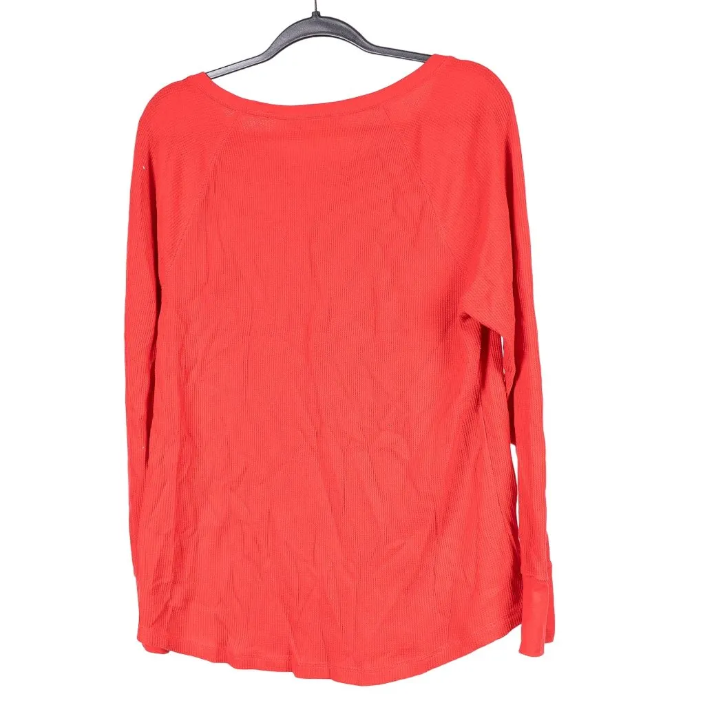 Waffle Shirt XXL 20 Womens Red Long Sleeve Cotton Base Layer Wardrobe Staple - Image 5