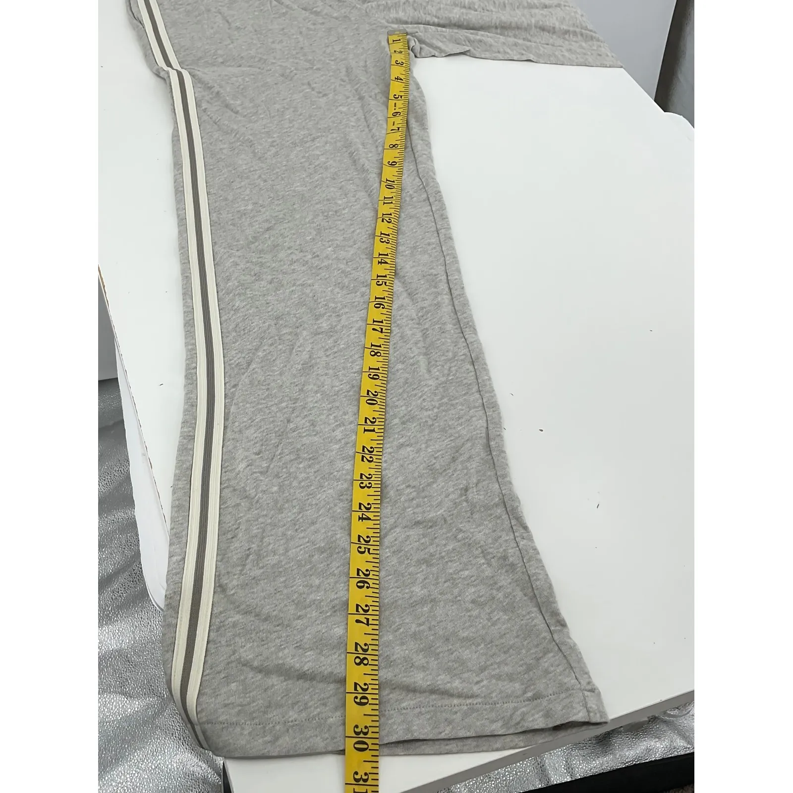 Lauren Ralph Lauren Women Gray Athletic Lounge Pants Side Stripe Lace‎ Up Detail - Image 6