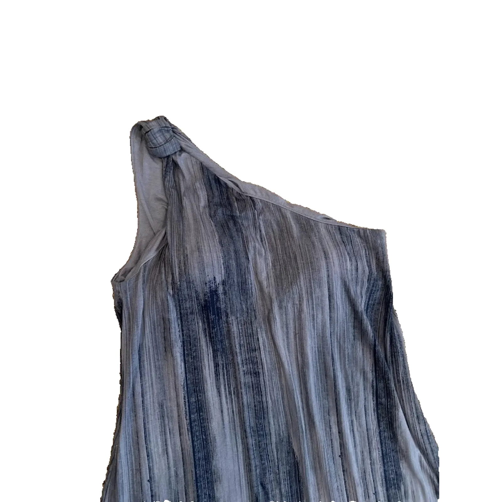 Soma Sloan One-Shoulder Maxi Bra Dress Pockets Size Large Grey Blue Beachy - Image 3