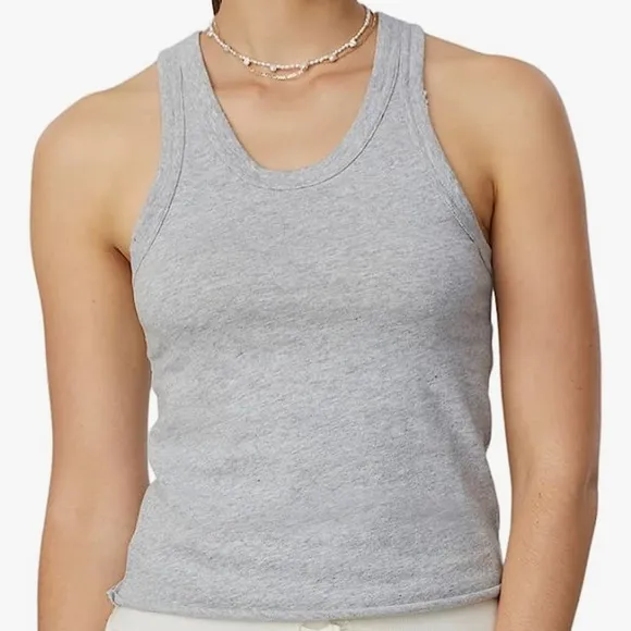 Bandier x Sincerely Jules The Willow Scoop Neck Tank in Vintage Heather … - Image 1