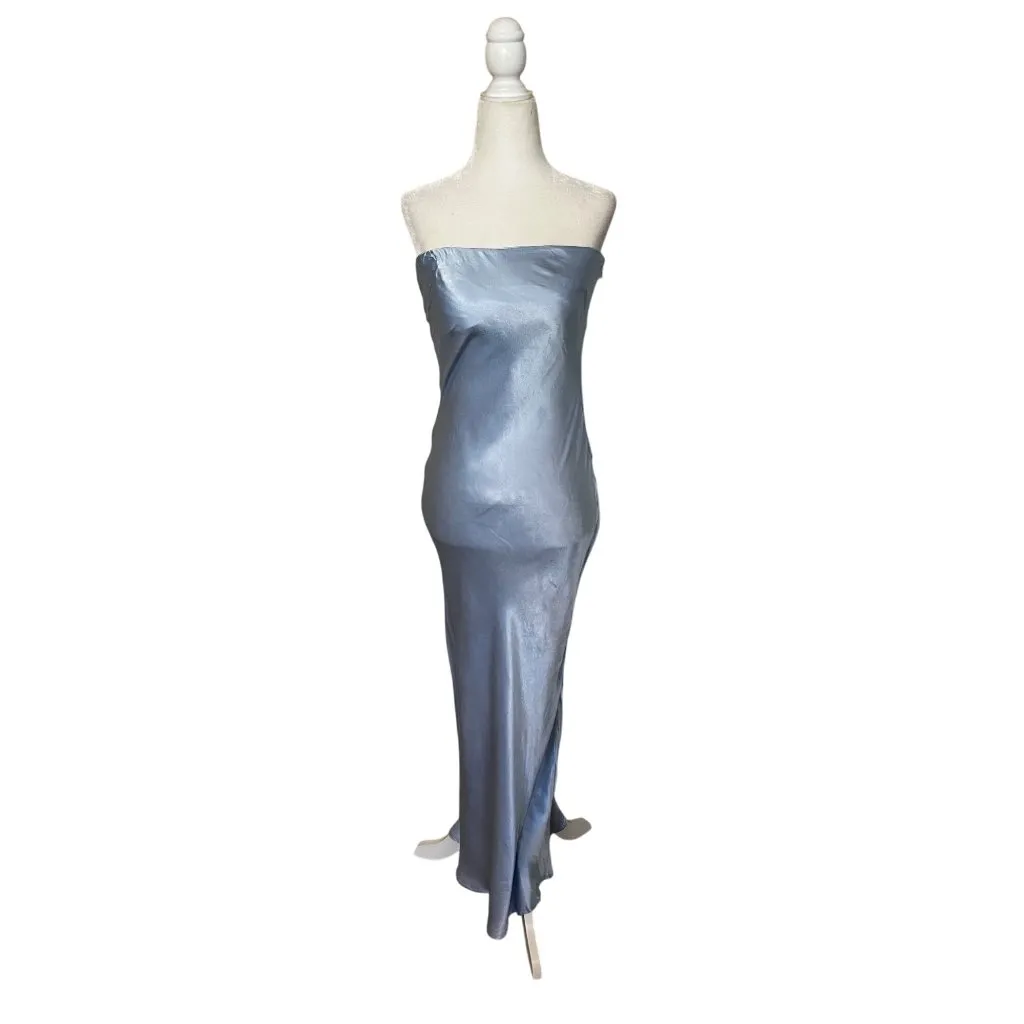 SNDYS X Revolve Angel Strapless Midi Dress in Light Blue Medium New Womens Satin - Image 4