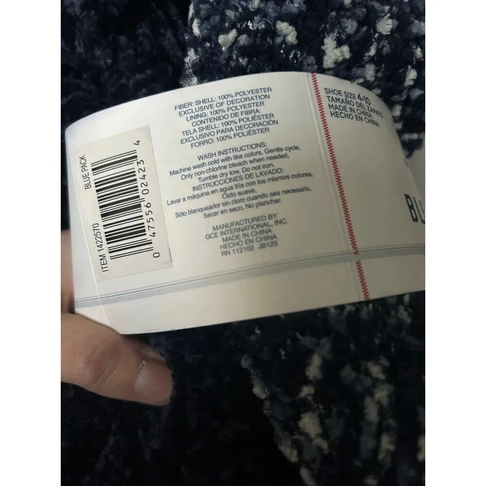 Jane and Bleecker Women’s Super Soft Plushfill Lined Slipper Socks NWT Blue - Image 5