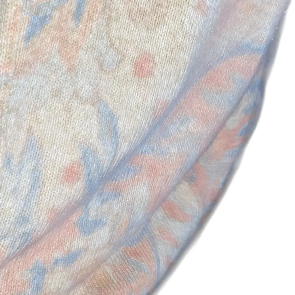 Vintage 90s Gabriella T Made In Italy Silk Angora wool Floral Paisley Cardigan Orange Size L - Image 5