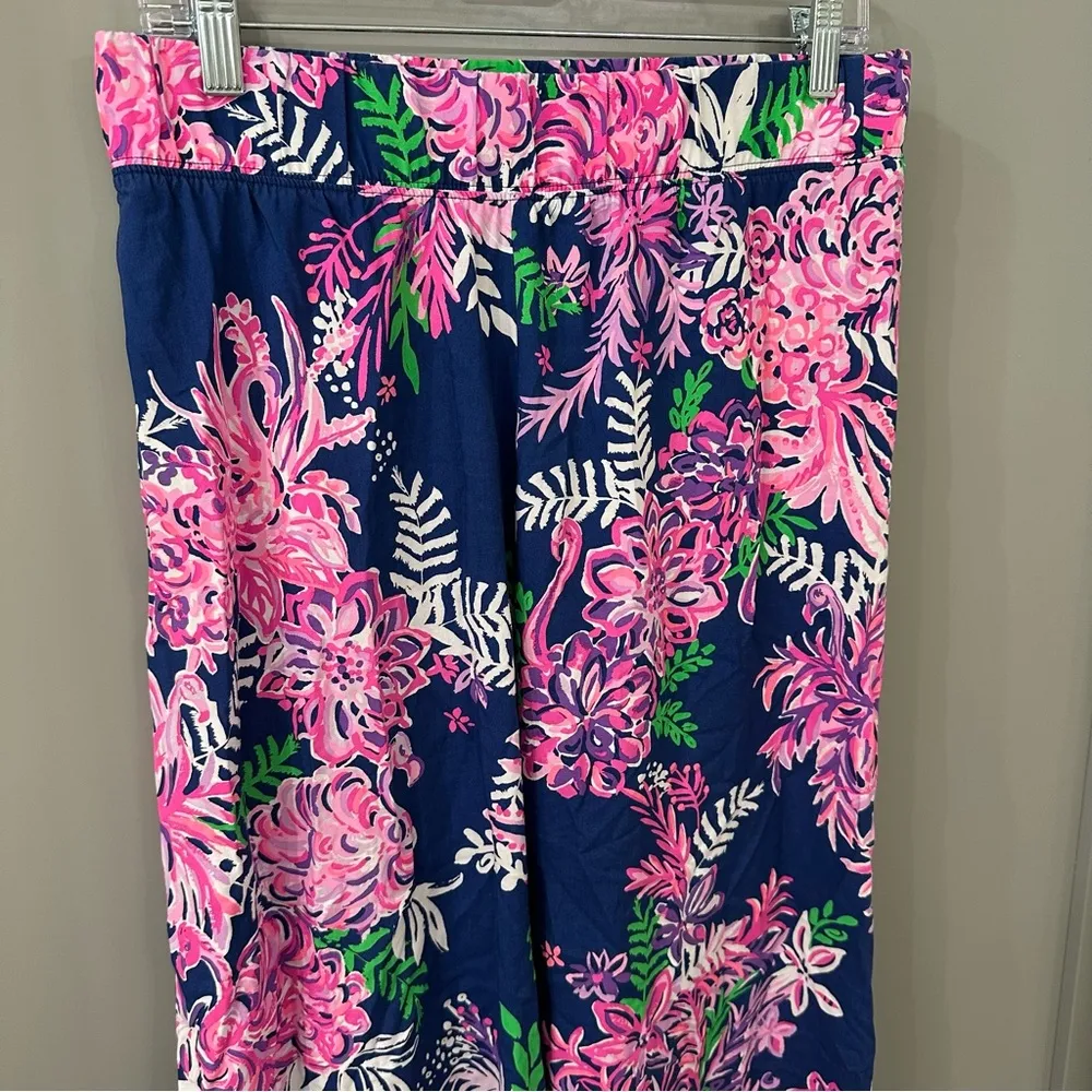 Lilly Pulitzer Bal Harbour Pala Oyster Bay Navy Ruffle Your Feathers Size Small - Image 4