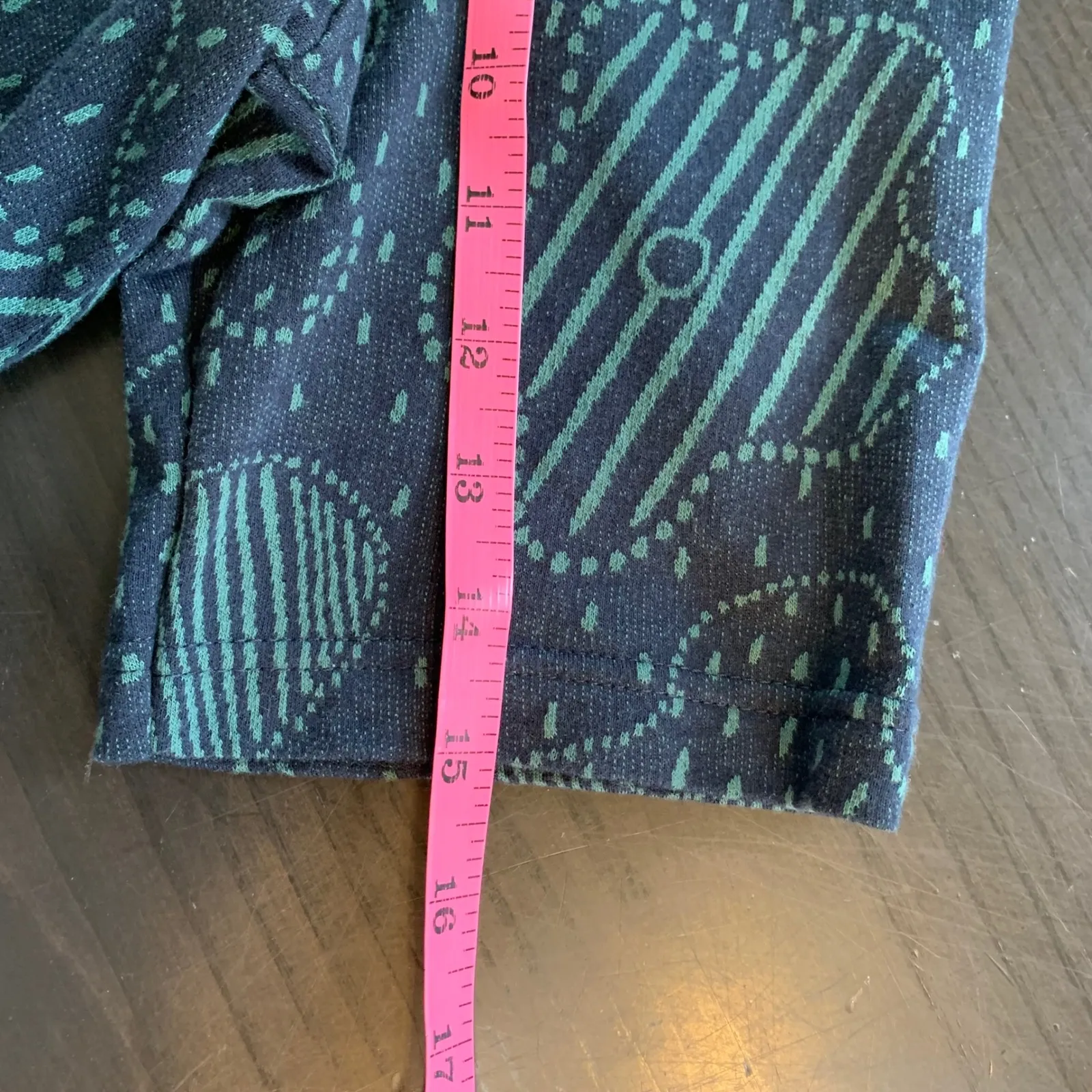 Gudrun Sjoden Organic Cotton Blue Green Print Dress Square Neck Pockets‎ Size S - Image 11