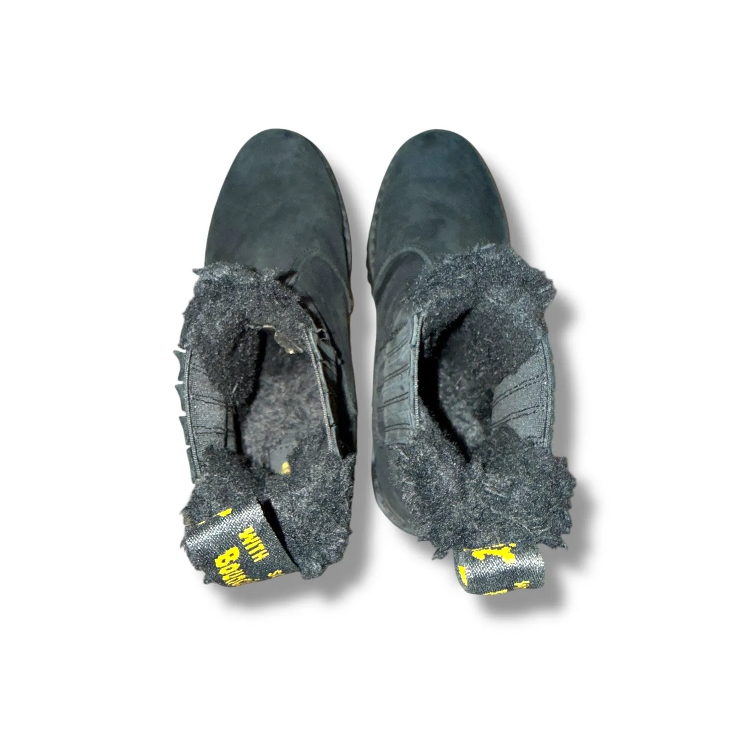 Dr. Martens Rometty Faux Fur Boots Size 6 Women's Black Leather Platform Lug - Image 7