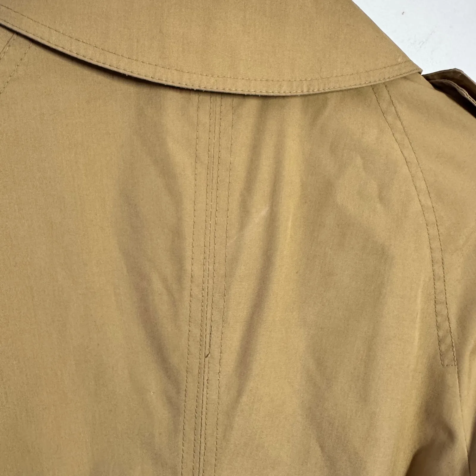 Brooks Brothers Minimal Quite Luxury Trench Coat Women Tan 8P Preppy Old Money - Image 11