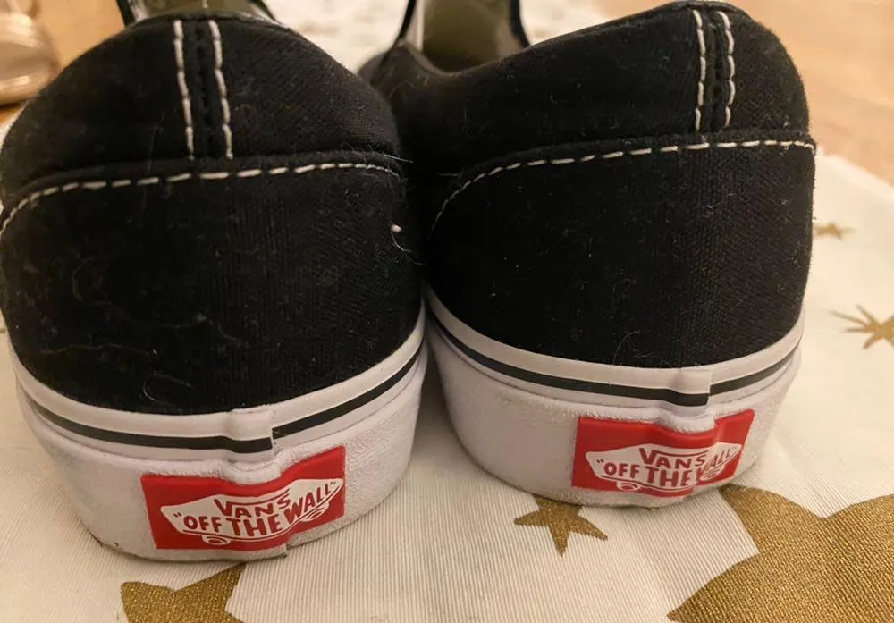 Vans Black Slip Ons - Image 4