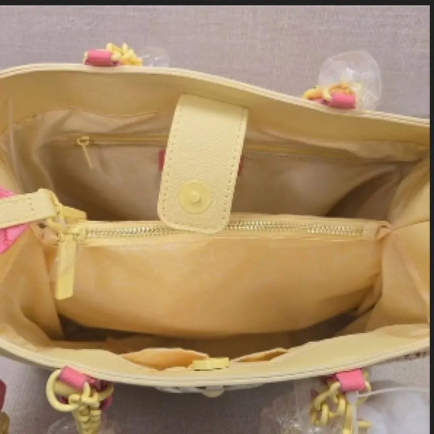 BETSEY JOHNSON Bag XOBECA-U Straw Tote - Yellow Floral Daisy 118.0 NWT - Image 14