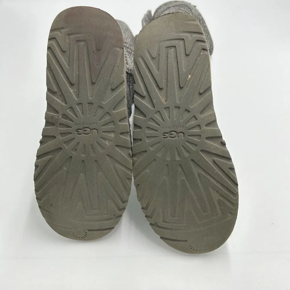 UGG Australia Cardy Classic Knit Tall Sweater Boots Gray Women Size 7 - Image 8