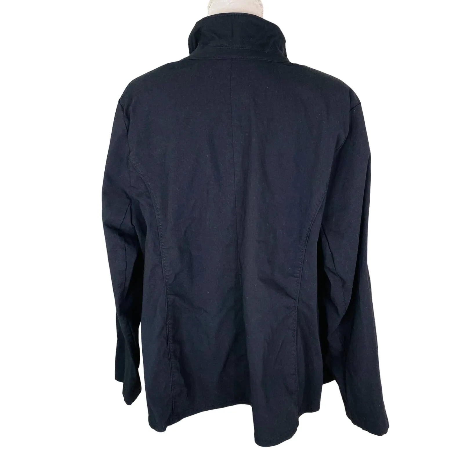 Avenue  Jacket 26/28 Black Stretch Full Zip Up Collared New - Image 2