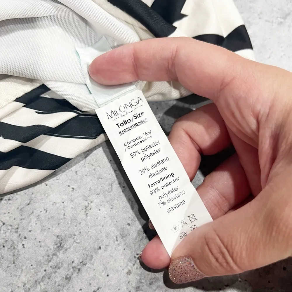 Boston Proper Milonga Zebra Over The Shoulder One Piece Swimsuit Sz Medium - Image 6