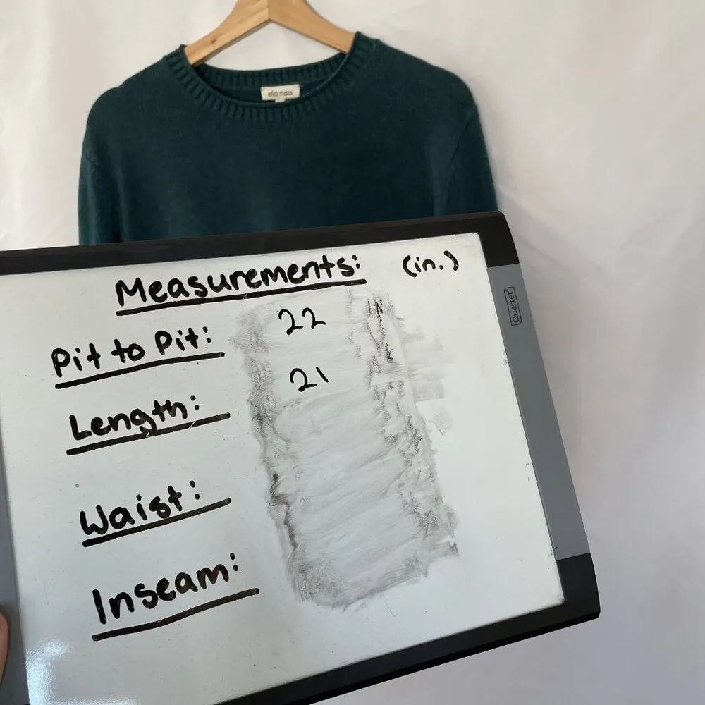 Ella Moss women's size S green knit crewneck sweater casual top comfort thick - Image 6