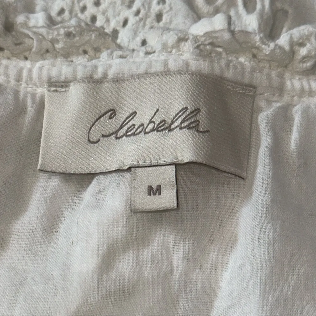 Cleobella Women’s Size M Ivory Eyelet Lace Cotton Lydia Button Down Mini Dress - Image 12