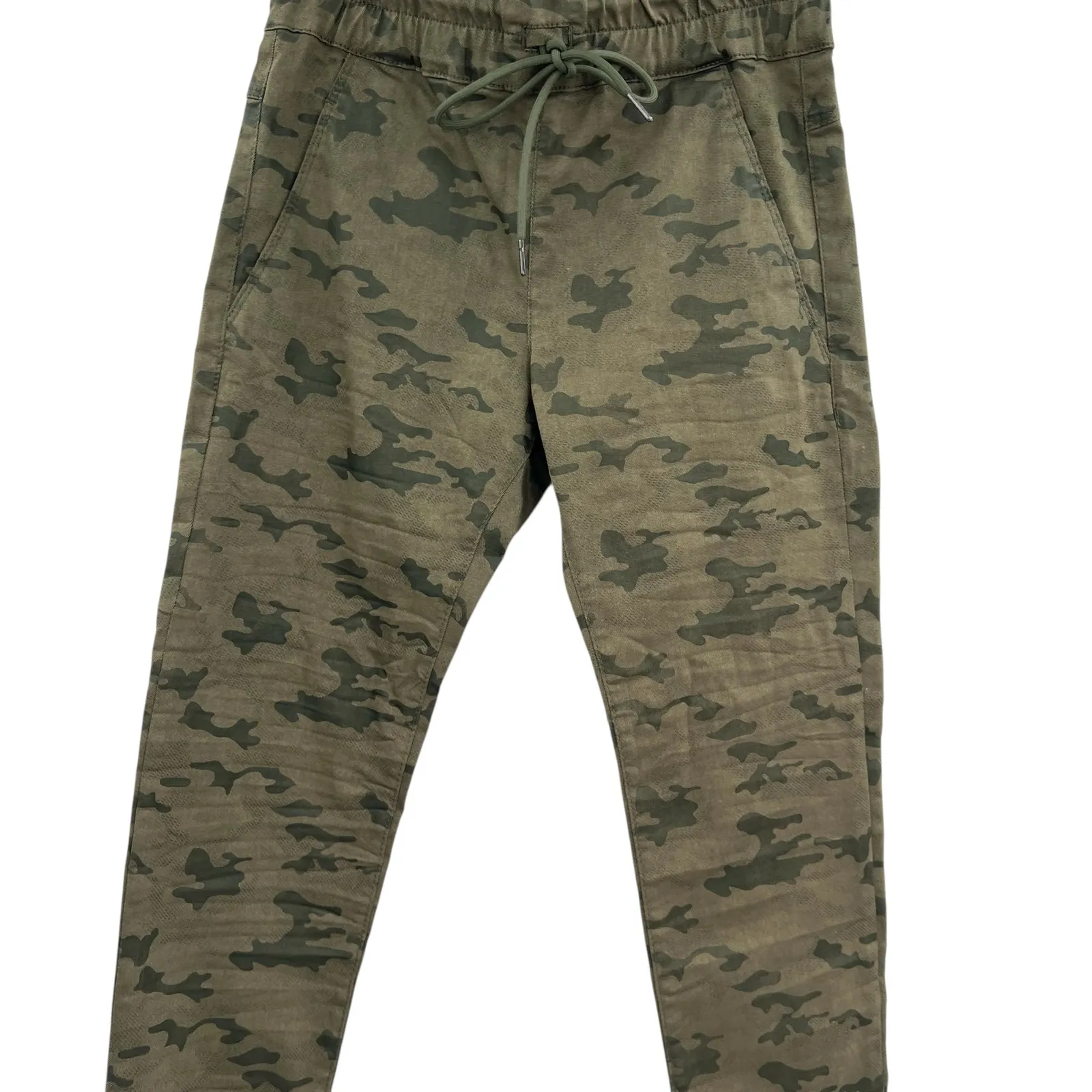 Bevy Flog Shely Olive Camo Jogger Pants Camouflage Print Green Size 25 - Image 5