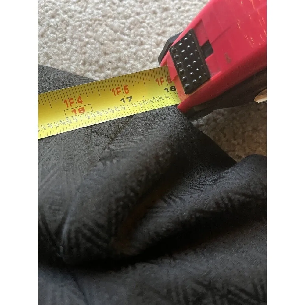 Worthington Women's Black Geometric Print Stretchy Button Up Trench Coat Size 14 - Image 14