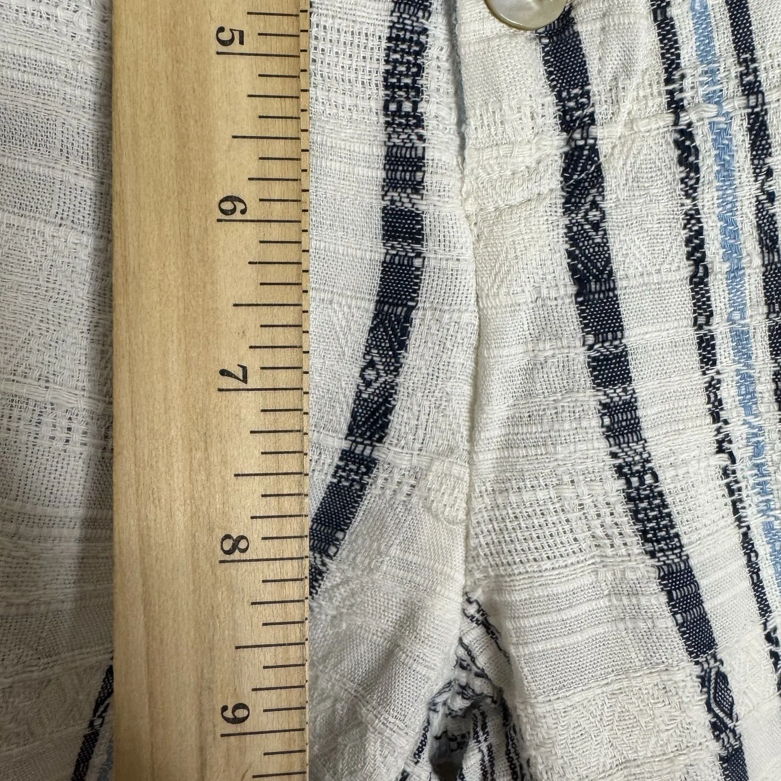 Sundance Pants Womens Small White Blue Striped Cotton Drawstring Pockets Boho - Image 6