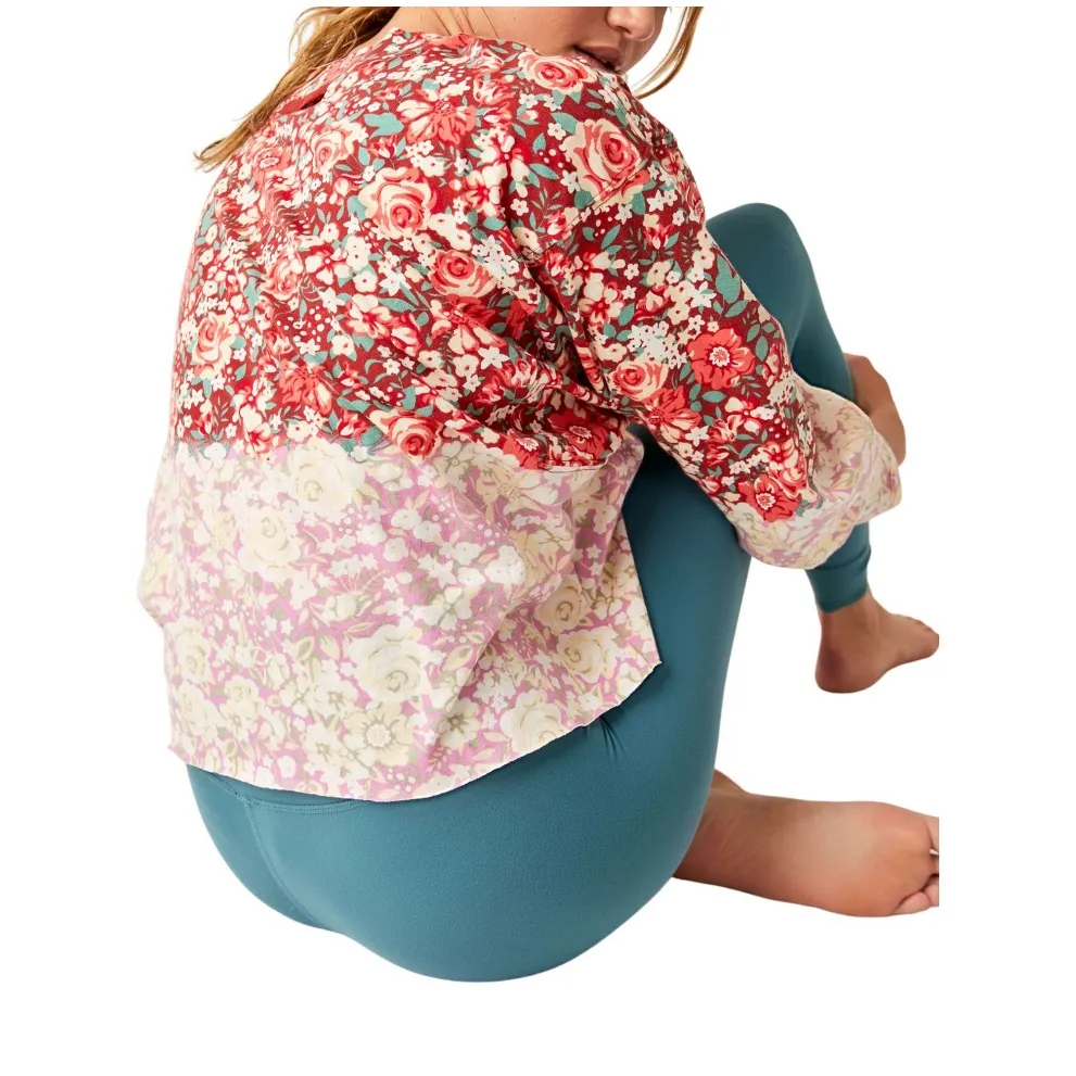 FP Movement Free People Inspire Printed Layer Faded Poppy Red XS NWT - Image 3