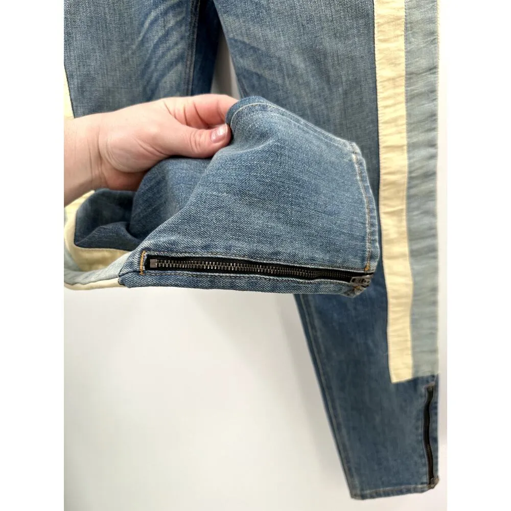 rag & bone The Skinny Racer Relay jeans stripe slim zipper ankle low rise 30 - Image 4