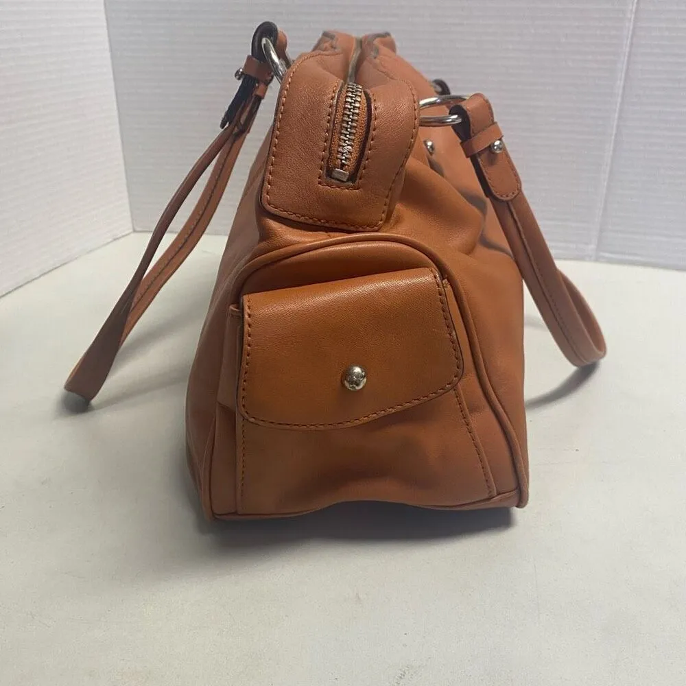 TALBOTS Women’s Orange Top Handle Leather Bag 8X5.5X13‎ - Image 10