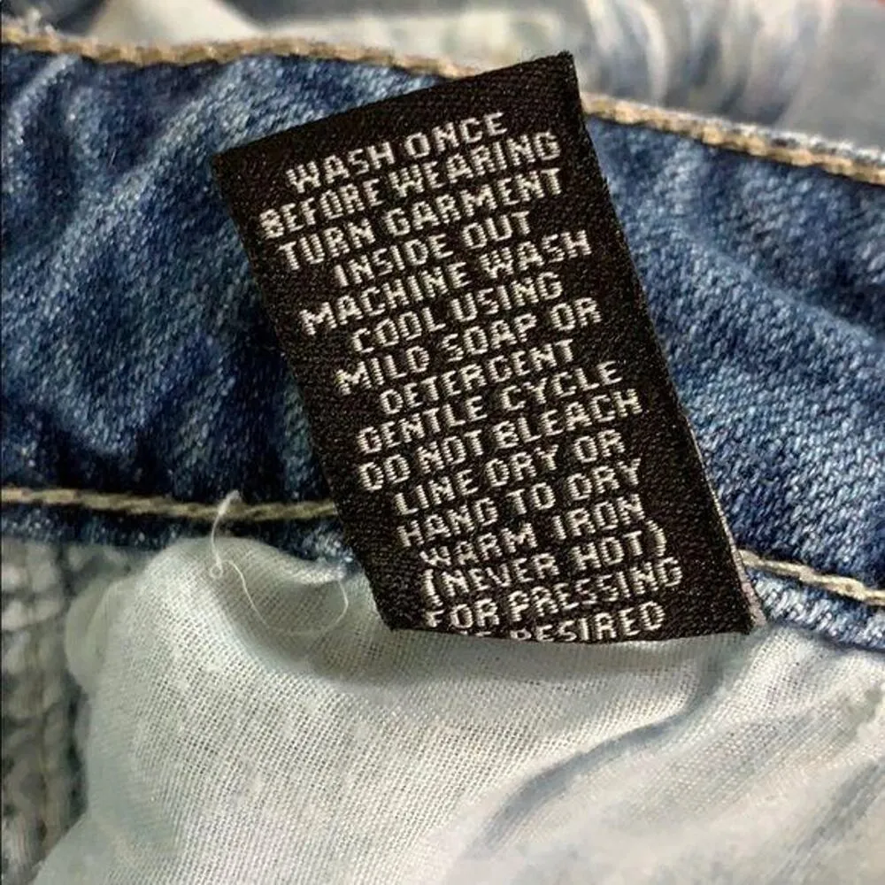 Rue21 Womens Denim Blue Jean Shorts Embroidered Cutoff Distressed Size 5 6 - Image 9