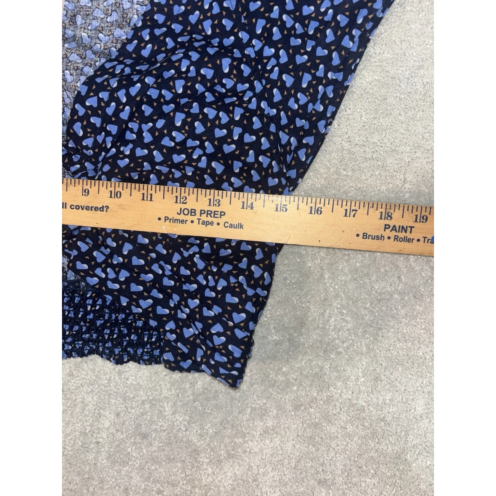 Free People‎ Havana Honey Woven V Neck Blue Heart Crop Top Women's Size Medium - Image 6