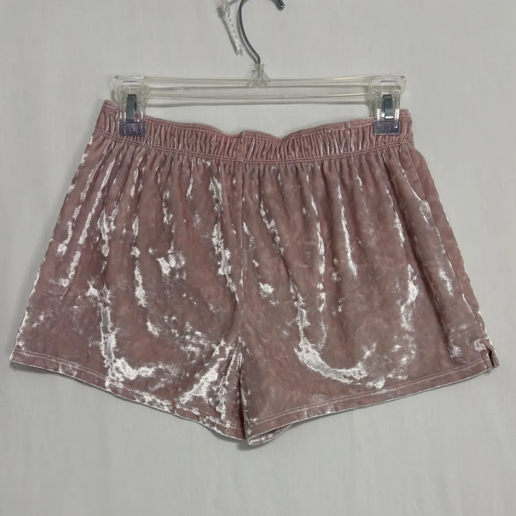 Victoria's Secret Crushed Velvet Velour Sleep Shorts Size XS Soft Pink Coquette - Image 3